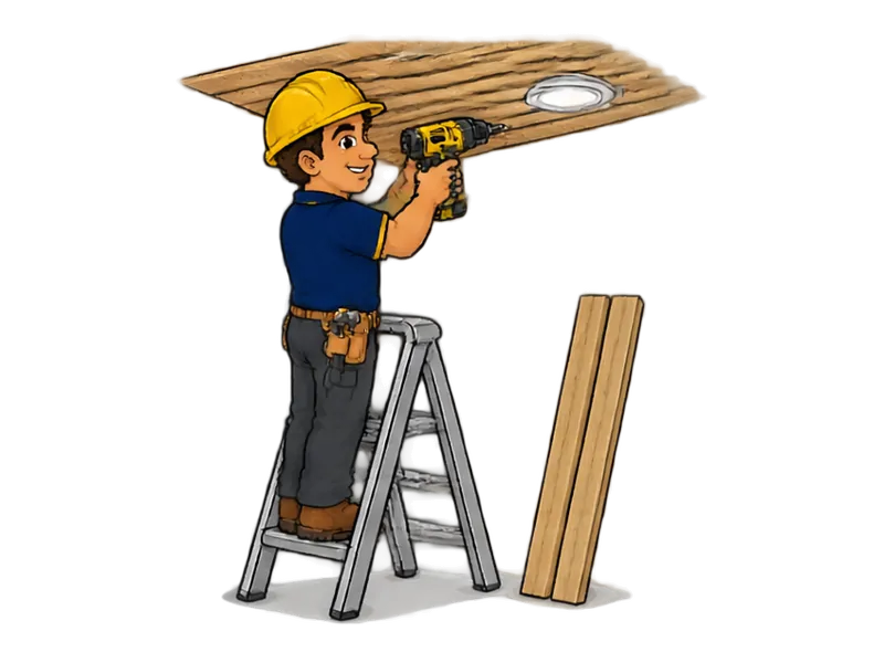 Desenho do técnico do Doutor na Obra fazendo revestimento em madeira e ripado