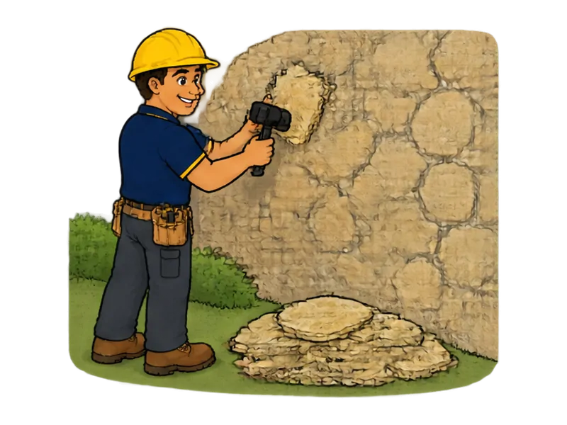 Desenho do técnico do Doutor na Obra fazendo revestimento em pedra (mineira, são-tomé e similares)