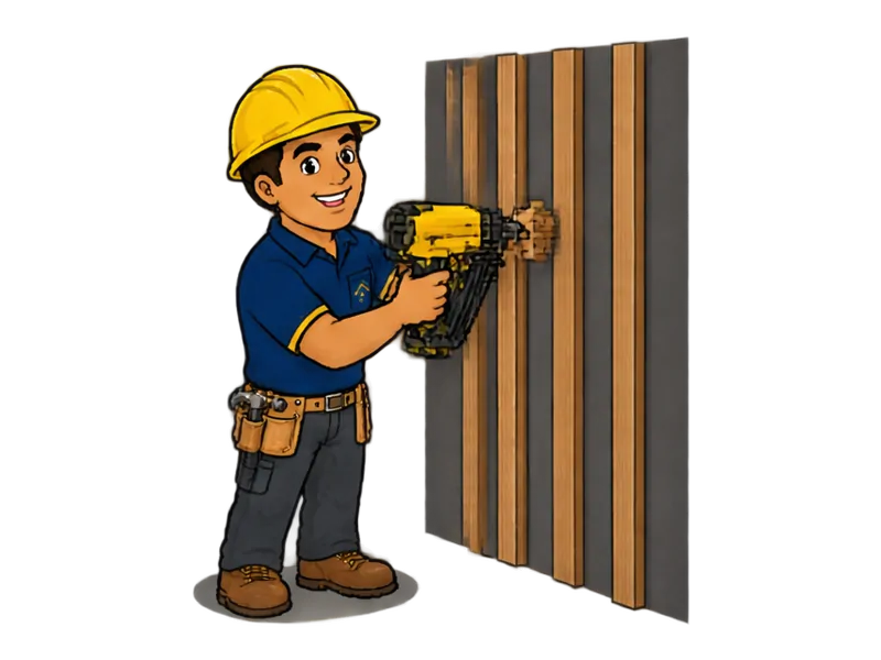 Desenho do técnico do Doutor na Obra fazendo revestimento ripado