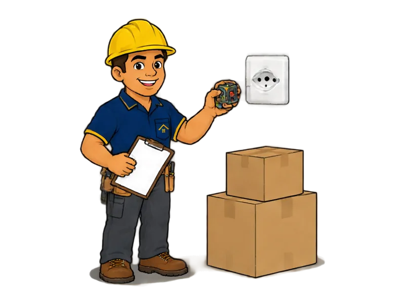 Desenho do técnico do Doutor na Obra fazendo revisão geral de imóvel antes da mudança