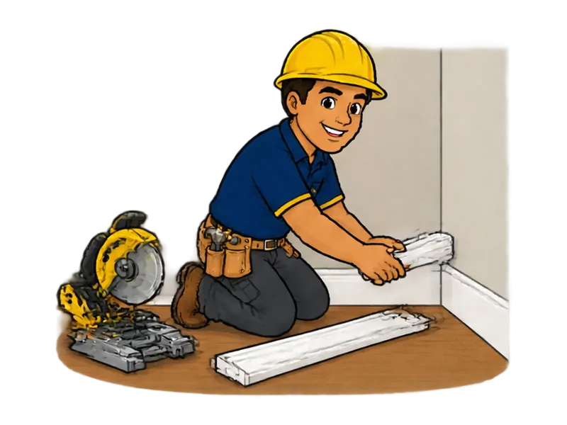 Desenho do técnico do Doutor na Obra fazendo rodapés e guarnições de madeira