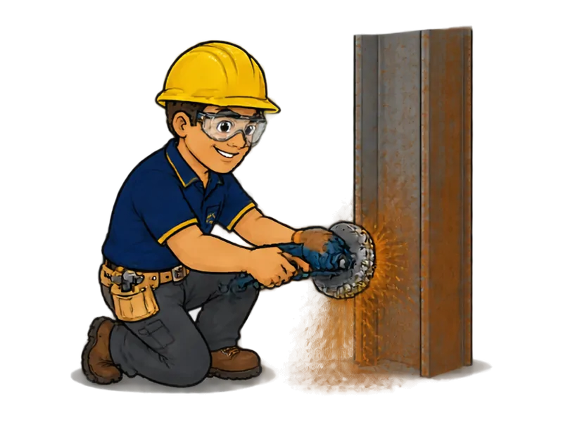 Desenho do técnico do Doutor na Obra fazendo tratamento de ferrugem em estruturas e grades