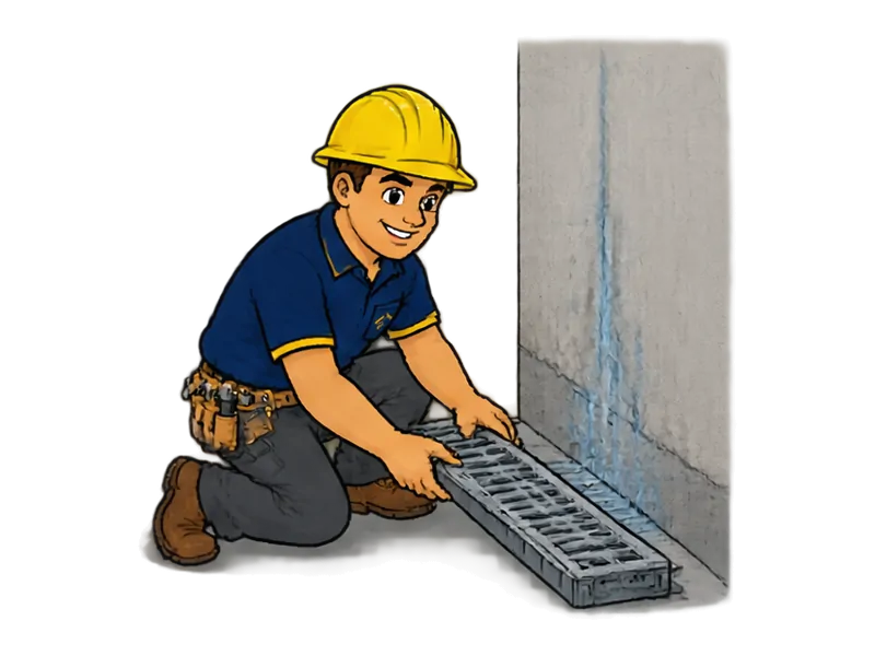 Desenho do técnico do Doutor na Obra fazendo tratamento de infiltração em subsolo