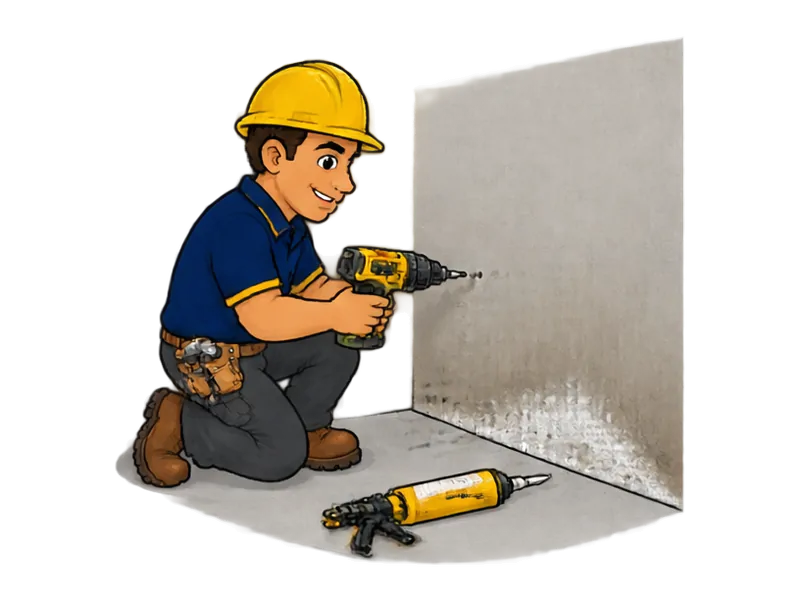 Desenho do técnico do Doutor na Obra fazendo tratamento de umidade ascendente