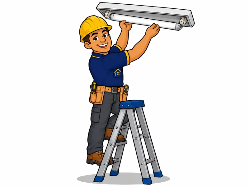 Desenho do técnico do Doutor na Obra fazendo troca de iluminação interna