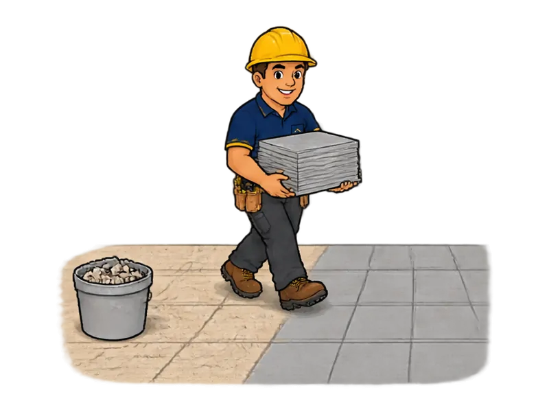 Desenho do técnico do Doutor na Obra fazendo troca de piso