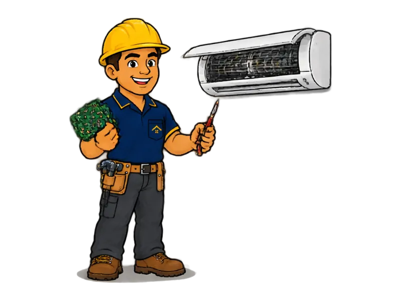Desenho do técnico do Doutor na Obra fazendo troca de placa eletrônica