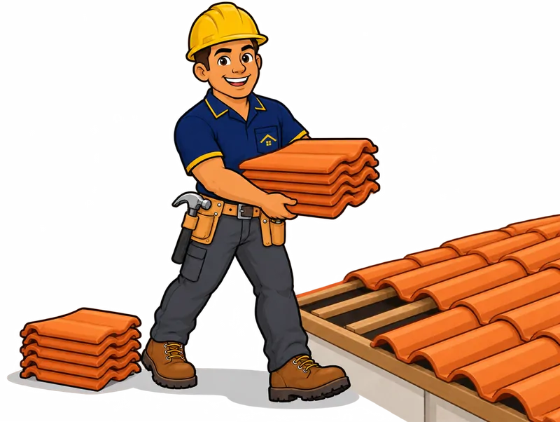 Desenho do técnico do Doutor na Obra fazendo troca de telhado